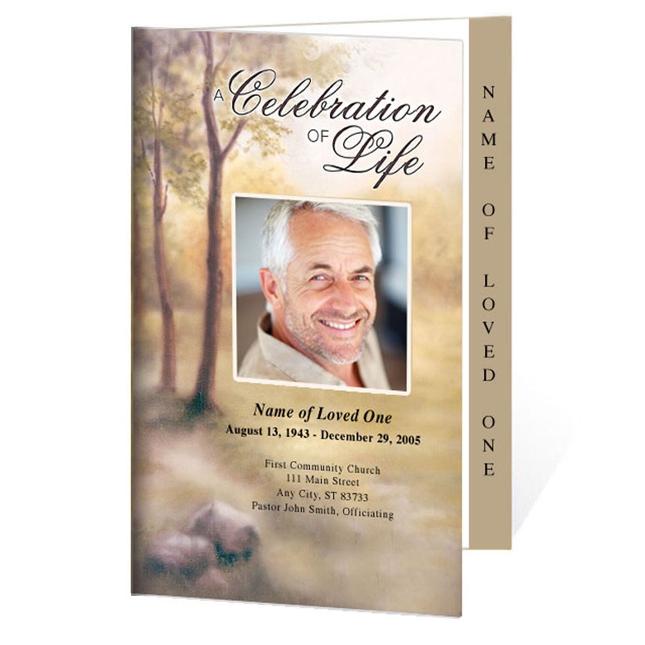 Legacy 4 - Sided Graduated Funeral Program Template - The Funeral Program Site