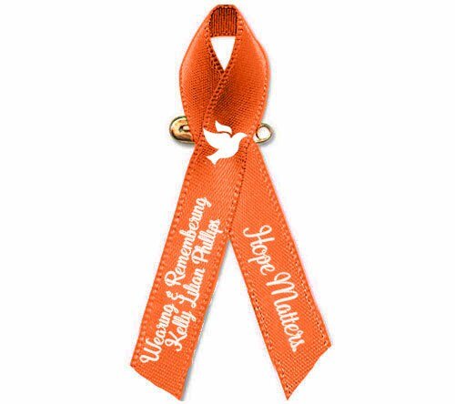 Leukemia Cancer Ribbon (Orange) - Pack of 10 - The Funeral Program Site