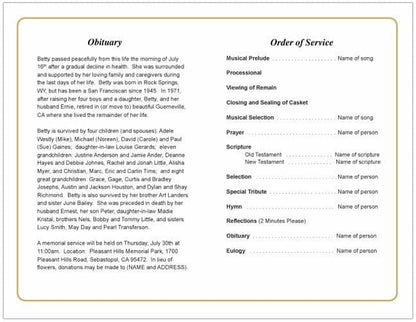 Lexington Funeral Program Template - The Funeral Program Site