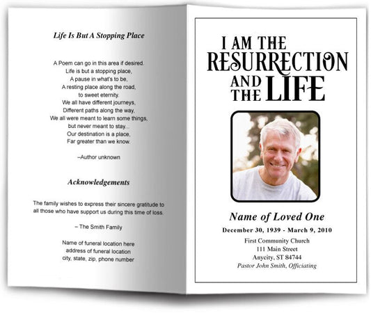 Life Funeral Program Template - The Funeral Program Site