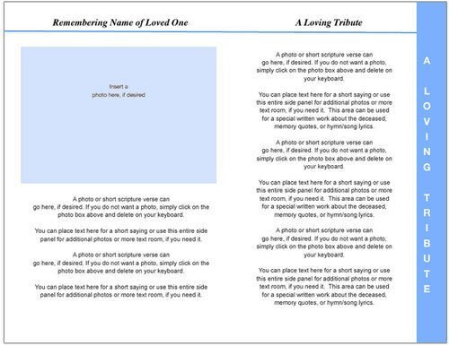 Lighthouse 8 - Sided Funeral Graduated Program Template - The Funeral Program Site