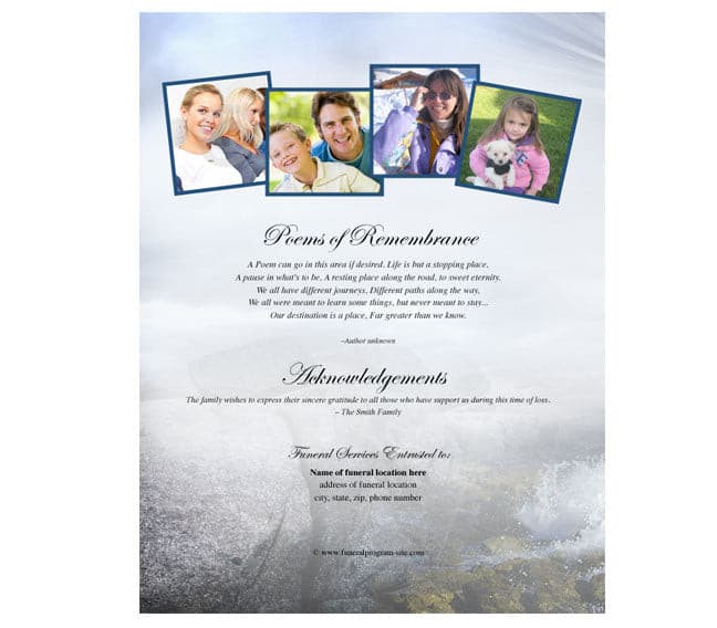 Lighthouse Funeral Flyer Template - The Funeral Program Site