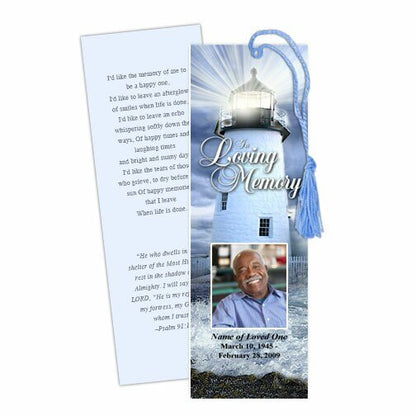 Lighthouse Memorial Bookmark Template - The Funeral Program Site