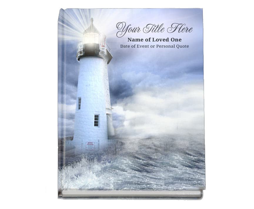 Lighthouse Perfect Bind Memorial Funeral Guest Book - The Funeral Program Site