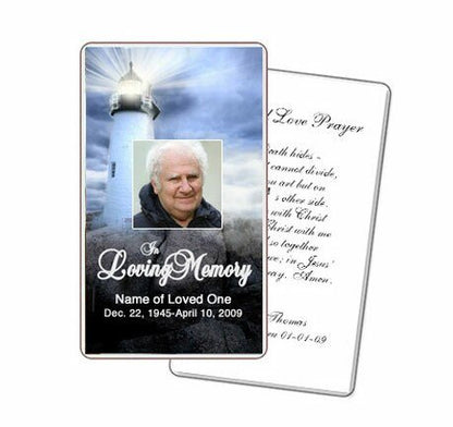 Lighthouse Prayer Card Template - The Funeral Program Site