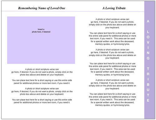 Lilac 8 - Sided Funeral Graduated Program Template - The Funeral Program Site