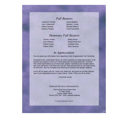 Lilac Funeral Booklet Template - The Funeral Program Site