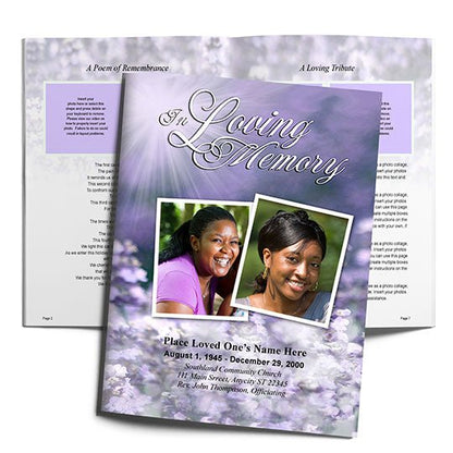 Lilac Funeral Booklet Template - The Funeral Program Site