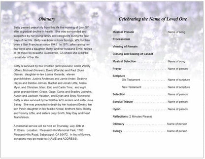 Lilac Funeral Program Template - The Funeral Program Site