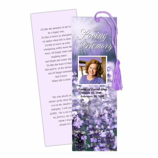 Lilac Memorial Bookmark Template - The Funeral Program Site