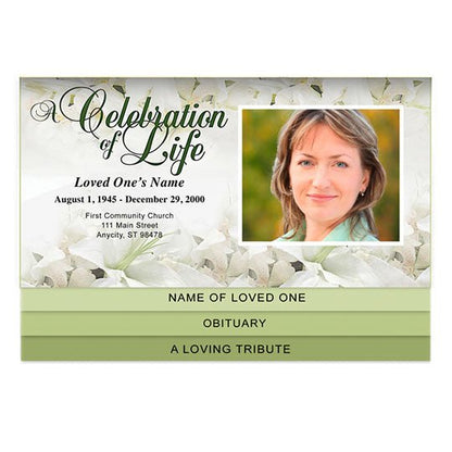 Lily 8 - Sided Graduated Bottom Fold Template - The Funeral Program Site