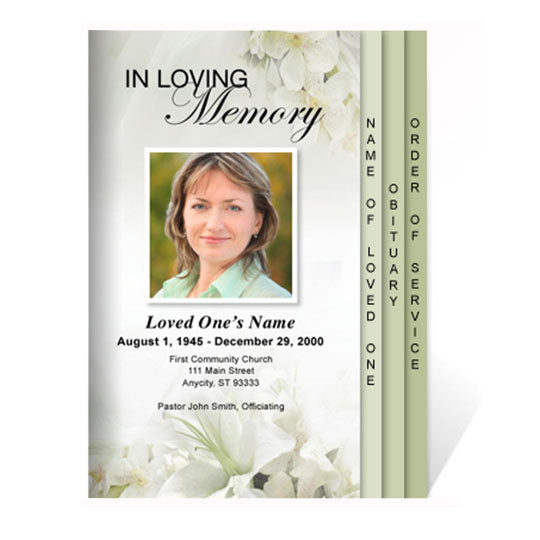 Lily 8-Sided Graduated Funeral Program Template – The Funeral Program Site