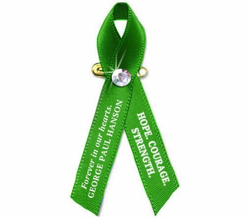 Liver Cancer Ribbon (Emerald Green) - Pack of 10 - The Funeral Program Site