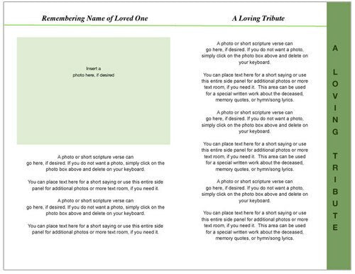 Lotus 8 - Sided Funeral Graduated Program Template - The Funeral Program Site