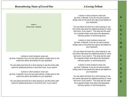 Lotus 8 - Sided Funeral Graduated Program Template - The Funeral Program Site