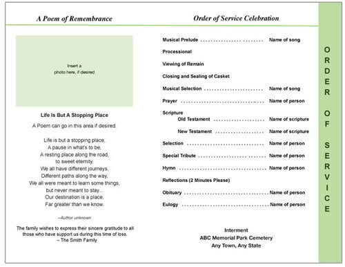 Lotus 8 - Sided Funeral Graduated Program Template - The Funeral Program Site