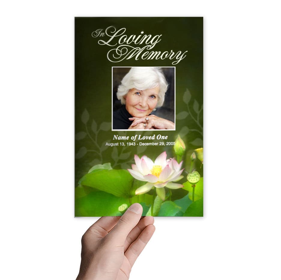 Lotus Funeral Program Template - The Funeral Program Site