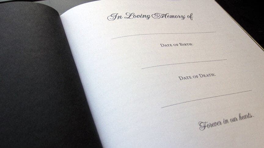 Lotus Perfect Bind Funeral Guest Book 8x10 - The Funeral Program Site