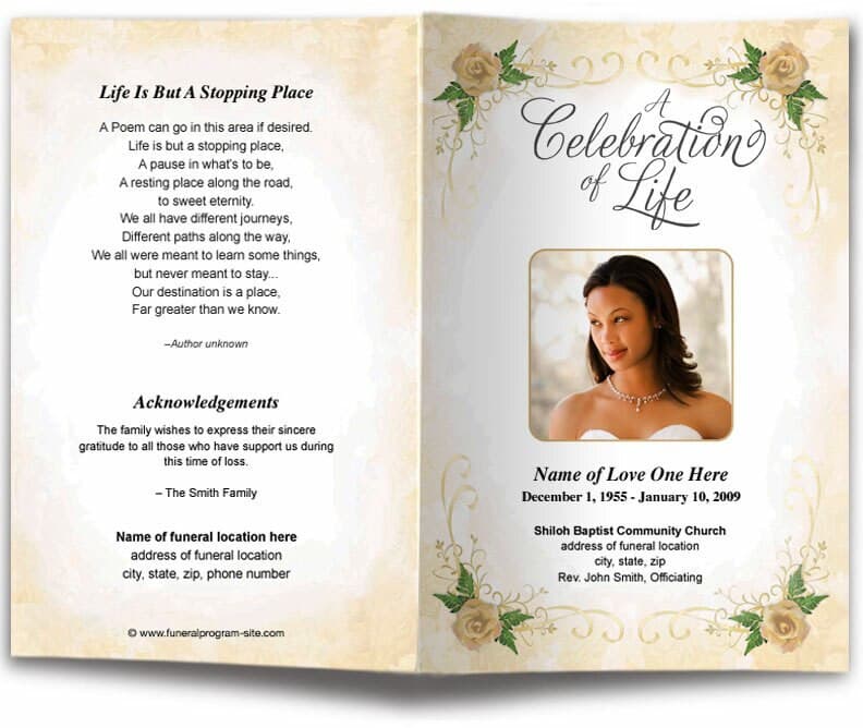 Lovely Funeral Program Template - The Funeral Program Site