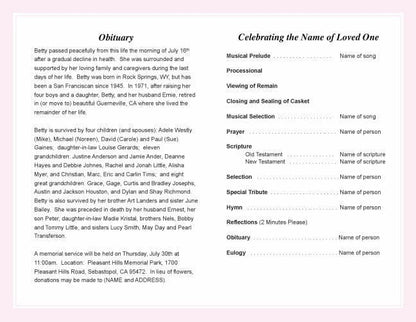 Lovely Funeral Program Template - The Funeral Program Site