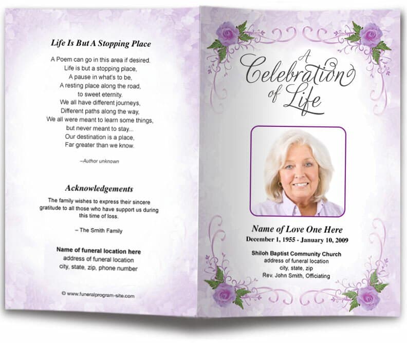 Lovely Funeral Program Template - The Funeral Program Site