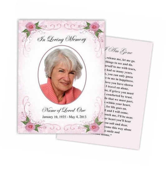 Lovely Small Memorial Card Template - The Funeral Program Site