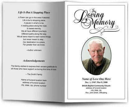 Loving Funeral Program Template - The Funeral Program Site