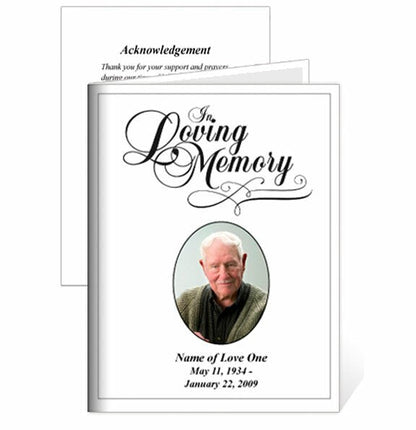 Loving Small Memorial Card Template - The Funeral Program Site