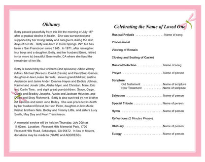 Magnolia Funeral Program Template - The Funeral Program Site