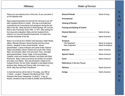 Marines 4 - Sided Graduated Funeral Program Template - The Funeral Program Site