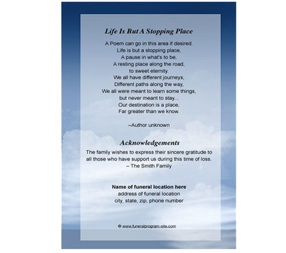 Marines 4 - Sided Graduated Funeral Program Template - The Funeral Program Site