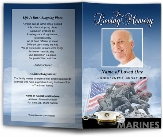 Marines Funeral Program Template - The Funeral Program Site