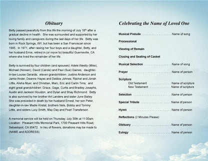 Mary Funeral Program Template - The Funeral Program Site