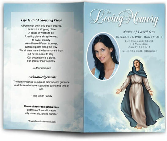 Mary Funeral Program Template - The Funeral Program Site