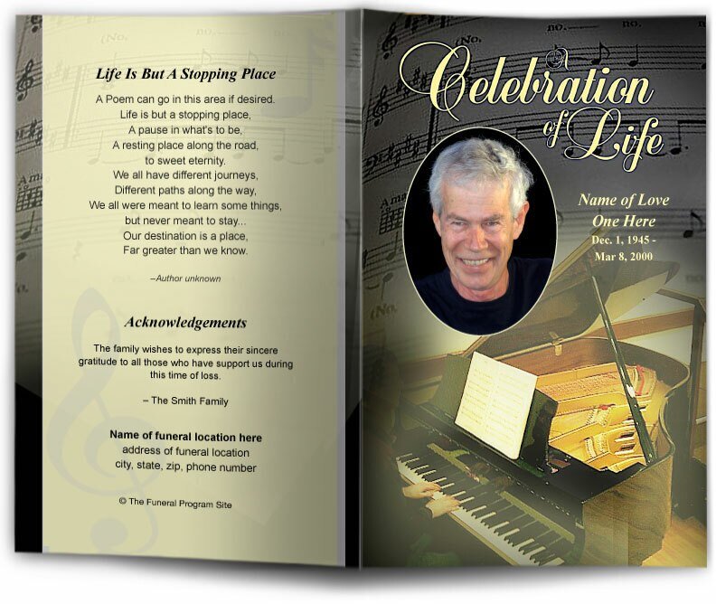 Melody Funeral Program Template - The Funeral Program Site