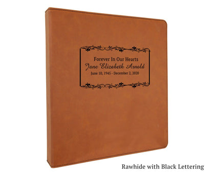 Memorial Funeral Guest Book Binder Leatherette Garland - The Funeral Program Site