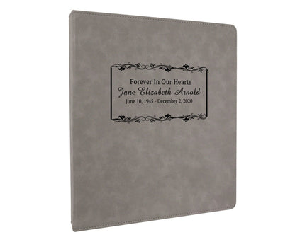 Memorial Funeral Guest Book Binder Leatherette Garland - The Funeral Program Site