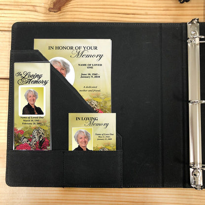 Memorial Funeral Guest Book Binder Leatherette Garland - The Funeral Program Site