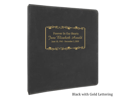 Memorial Funeral Guest Book Binder Leatherette Garland - The Funeral Program Site