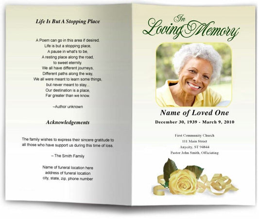 Memory Funeral Program Template - The Funeral Program Site