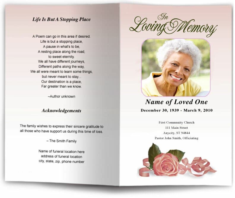 Memory Funeral Program Template - The Funeral Program Site