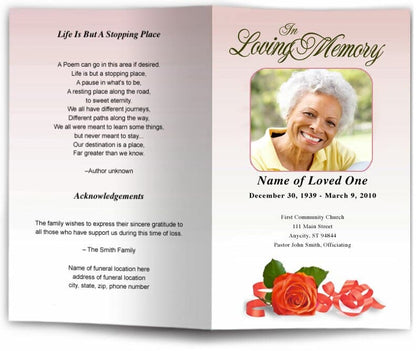 Memory Funeral Program Template - The Funeral Program Site