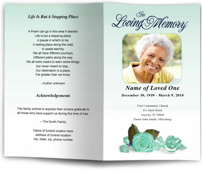 Memory Funeral Program Template - The Funeral Program Site