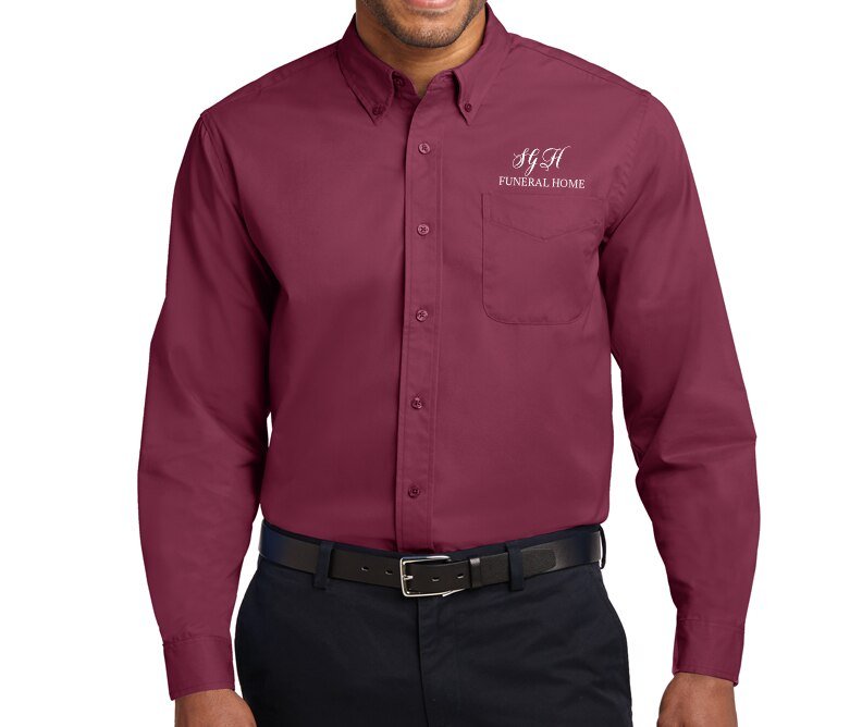 Men's Embroidered Funeral Home Logo Dress Shirt - The Funeral Program Site