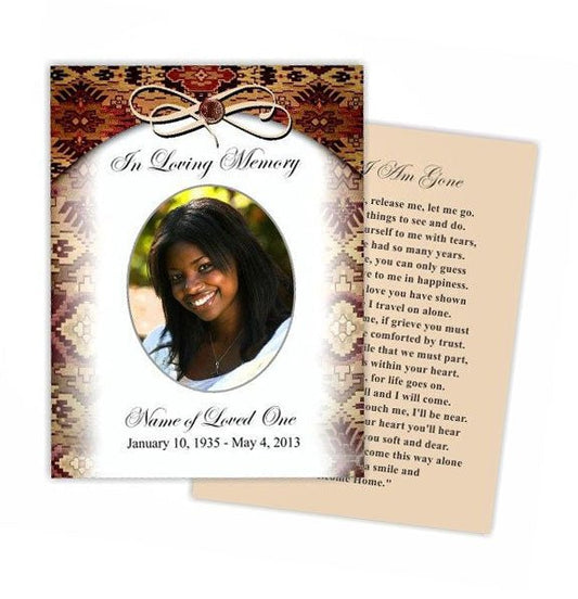 Messenger Small Memorial Card Template - The Funeral Program Site