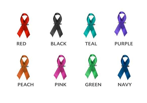 Mini Personalized Cancer Awareness Ribbons (Pack of 10) - The Funeral Program Site