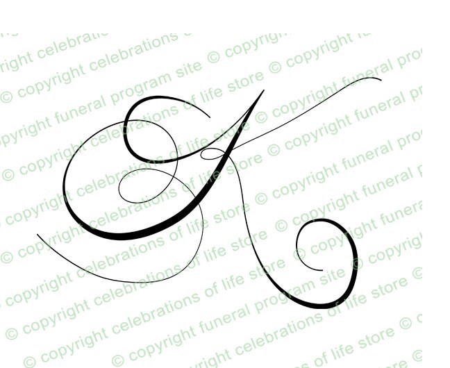 Monogram Letter K - The Funeral Program Site