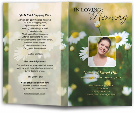 Morning Funeral Program Template - The Funeral Program Site