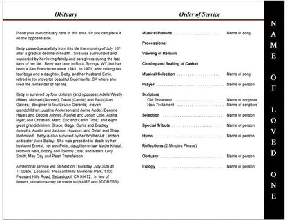 Motorcycle 4 - Sided Graduated Funeral Program Template - The Funeral Program Site