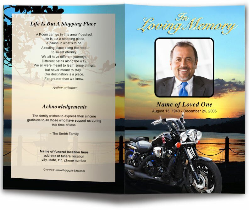 Motorcycle Funeral Program Template - The Funeral Program Site